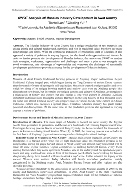 SWOT Analysis of Musales Industry Development in Awat County