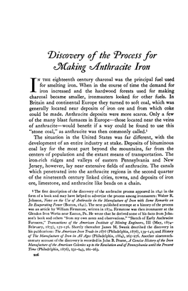 Making ^Anthracite Iron N the Eighteenth Century Charcoal Was the Principal Fuel Used for Smelting Iron