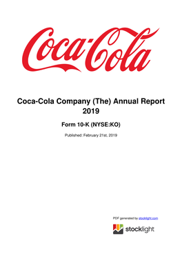 Coca-Cola Company (The) Annual Report 2019