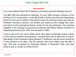 Trinity College IBM 1620