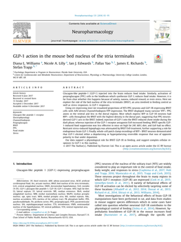 GLP-1 Action in the Mouse Bed Nucleus of the Stria Terminalis