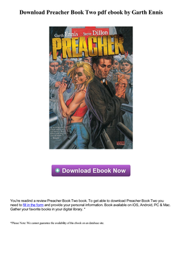 Download Preacher Book Two Pdf Book by Garth Ennis