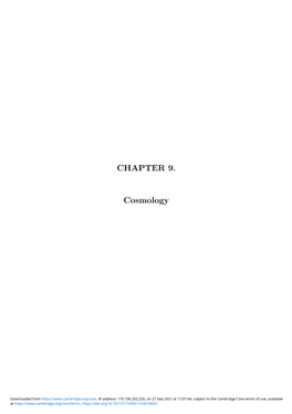 CHAPTER 9. Cosmology