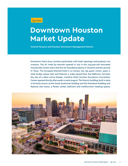 Downtown Houston Market Update