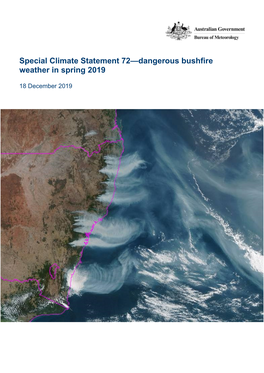 Special Climate Statement 72—Dangerous Bushfire Weather in Spring 2019