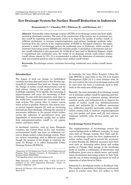 Eco Drainage System for Surface Runoff Reduction in Indonesia