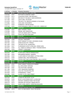 Schedule Quickprint TKRN-FM