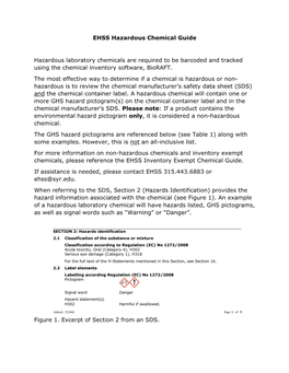 EHSS Hazardous Chemical Guide