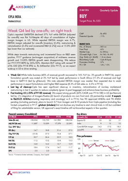 Weak Q4 Led by One-Offs; on Right Track