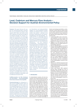 Lead, Cadmium and Mercury Flow Analysis – Decision Support for Austrian Environmental Policy
