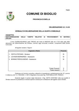 Tariffe Relative Ai Provvedimenti in Materia Edilizia