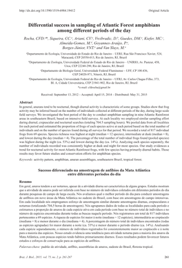 Differential Success in Sampling of Atlantic Forest Amphibians Among