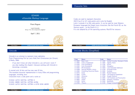 EDA095 Extensible Markup Language Character Sets Unicode