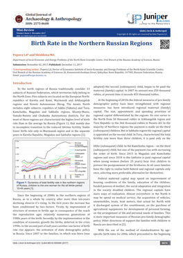 Birth Rate in the Northern Russian Regions