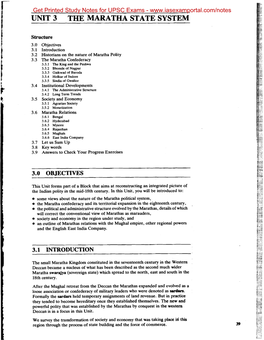 Unit 3 The, Maratha State System