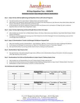 0205AT6 Destinations Covered : Jaipur, Bhangarh, Abhaneri, Ranthambhore