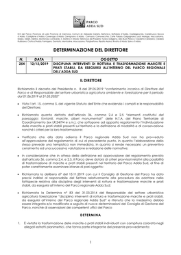 Disciplina Interventi Di Rottura E Trasformazione Marcite E Prati Stabili, Da Eseguirsi All’Interno Del Parco Regionale Dell’Adda Sud