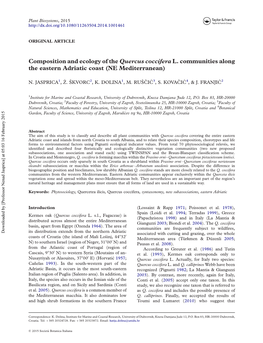 Composition and Ecology of the Quercus Coccifera L
