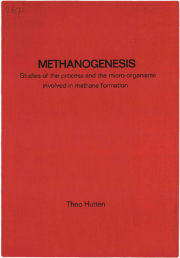 METHANOGENESIS Studies of the Process and the Micro-Organisms Involved in Methane Formation