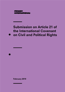 Submission on Article 21 of the International Covenant on Civil and Political Rights