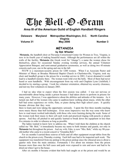 The Bell-O-Gram Area III of the American Guild of English Handbell Ringers