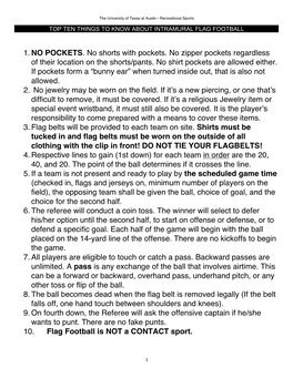 Flag Football Rules