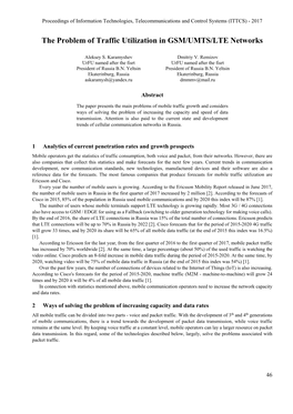 The Problem of Traffic Utilization in GSM/UMTS/LTE Networks