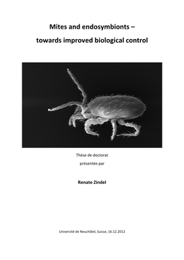 Mites and Endosymbionts – Towards Improved Biological Control