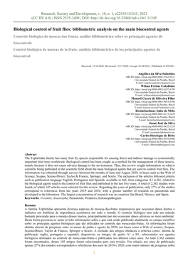 Biological Control of Fruit Flies