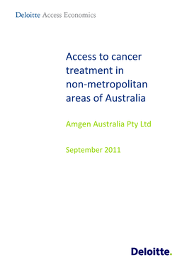 Access to Cancer Treatment in Non-Metropolitan Areas of Australia