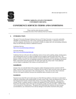 Conference Services Terms and Conditions