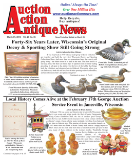 Local History Comes Alive at the February 17Th George Auction Service Event in Janesville, Wisconsin Forty-Six Years Later, Wisc