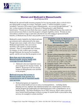 Women and Medicaid in Massachusetts (As of February 2010)