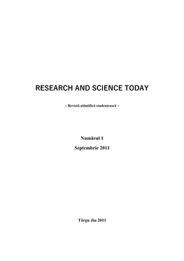 Research and Science Today No. 1(1)