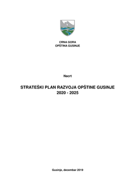 Strateški Plan Razvoja Opštine Gusinje Za Period 2020-2025. Godine
