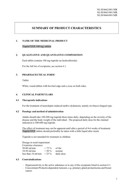 Summary of Product Characteristics