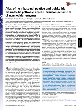 Atlas of Nonribosomal Peptide and Polyketide Biosynthetic Pathways Reveals Common Occurrence of Nonmodular Enzymes