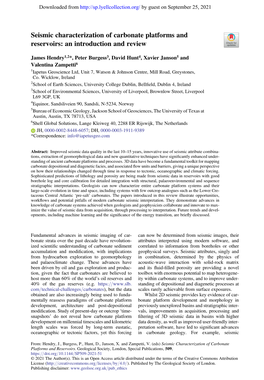 Seismic Characterization of Carbonate Platforms and Reservoirs: an Introduction and Review