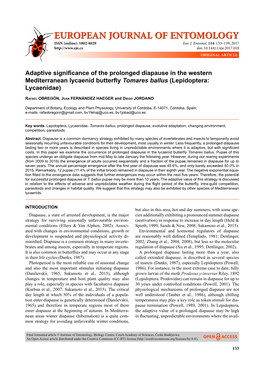 Adaptive Significance of the Prolonged Diapause in the Western