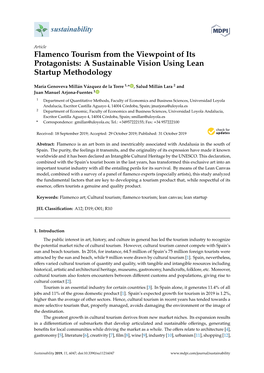 Flamenco Tourism from the Viewpoint of Its Protagonists: a Sustainable Vision Using Lean Startup Methodology