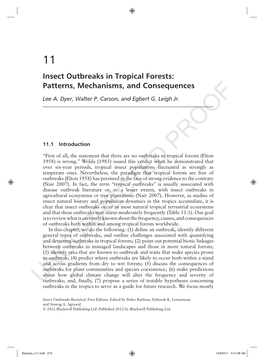 Insect Outbreaks in Tropical Forests: Patterns, Mechanisms, and Consequences