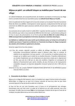 Dossier De Presse (26/03/19)