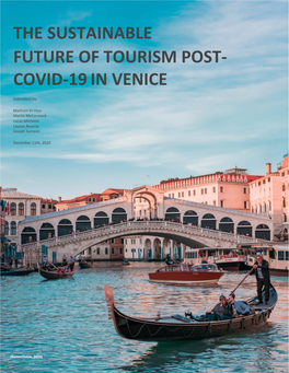The Sustainable Future of Tourism Post- Covid-19In Venice