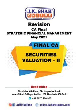 Securities Valuation - Ii Strategic Financial Management (Securities Valuation -Ii)