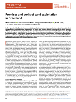 Promises and Perils of Sand Exploitation in Greenland