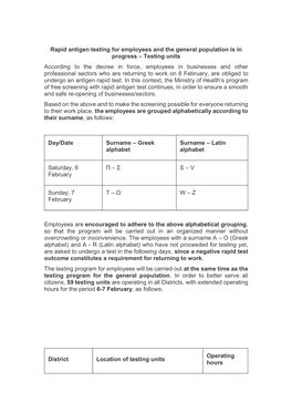 Rapid Antigen Testing for Employees and the General Population Is In