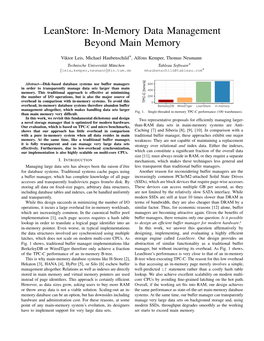 Leanstore: In-Memory Data Management Beyond Main Memory