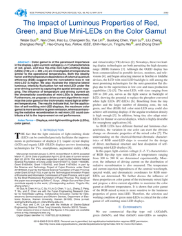 The Impact of Luminous Properties of Red, Green, and Blue Mini-Leds on the Color Gamut