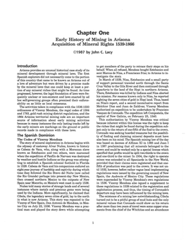 Early History of Mining in Arizona – Acquisition of Mineral Rights, 1539-1866