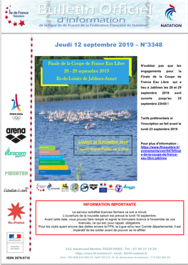 Jeudi 12 Septembre 2019 – N°3348